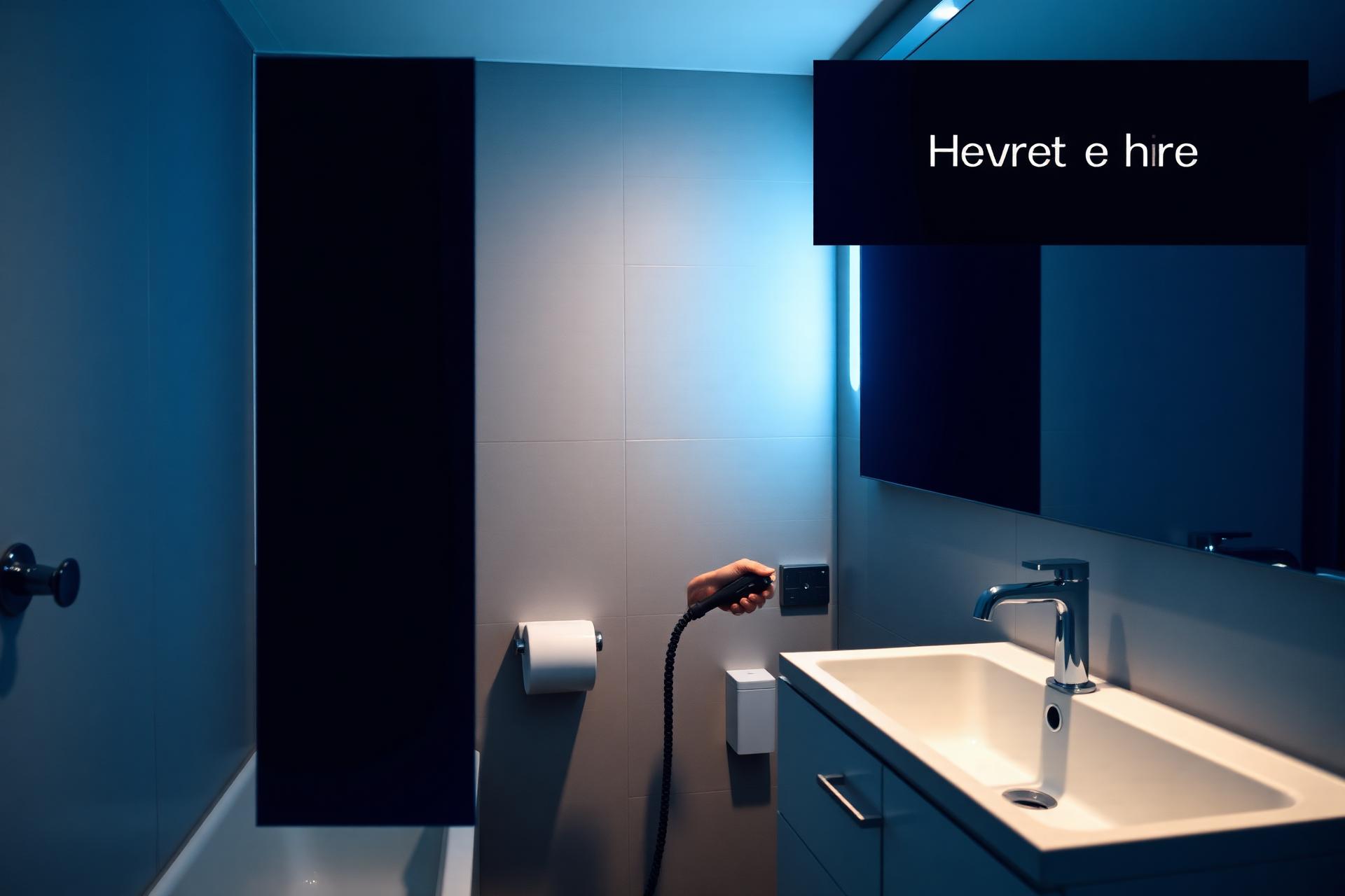 Professional plumber working on modern bathroom plumbing