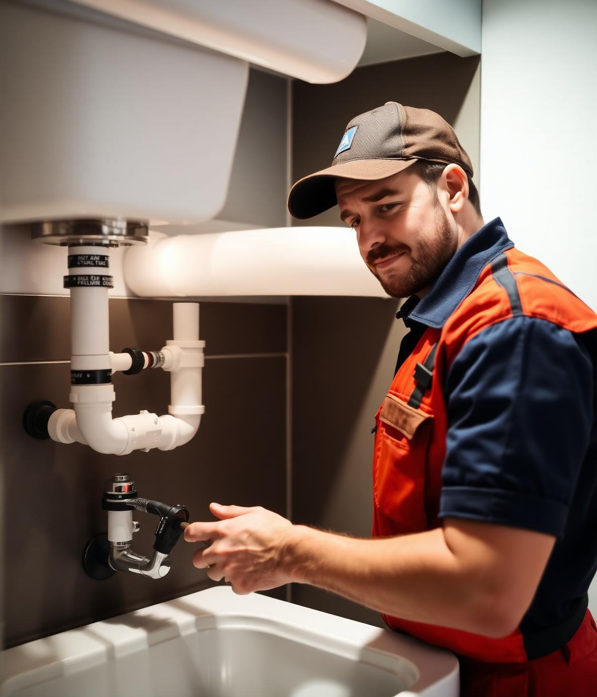Drop Stop plumber installing a bathroom vanity